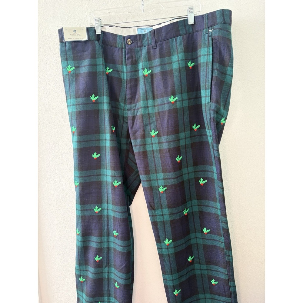Castaway Nantucket Island Pants Mens 44 Black Watch Tartan Plaid